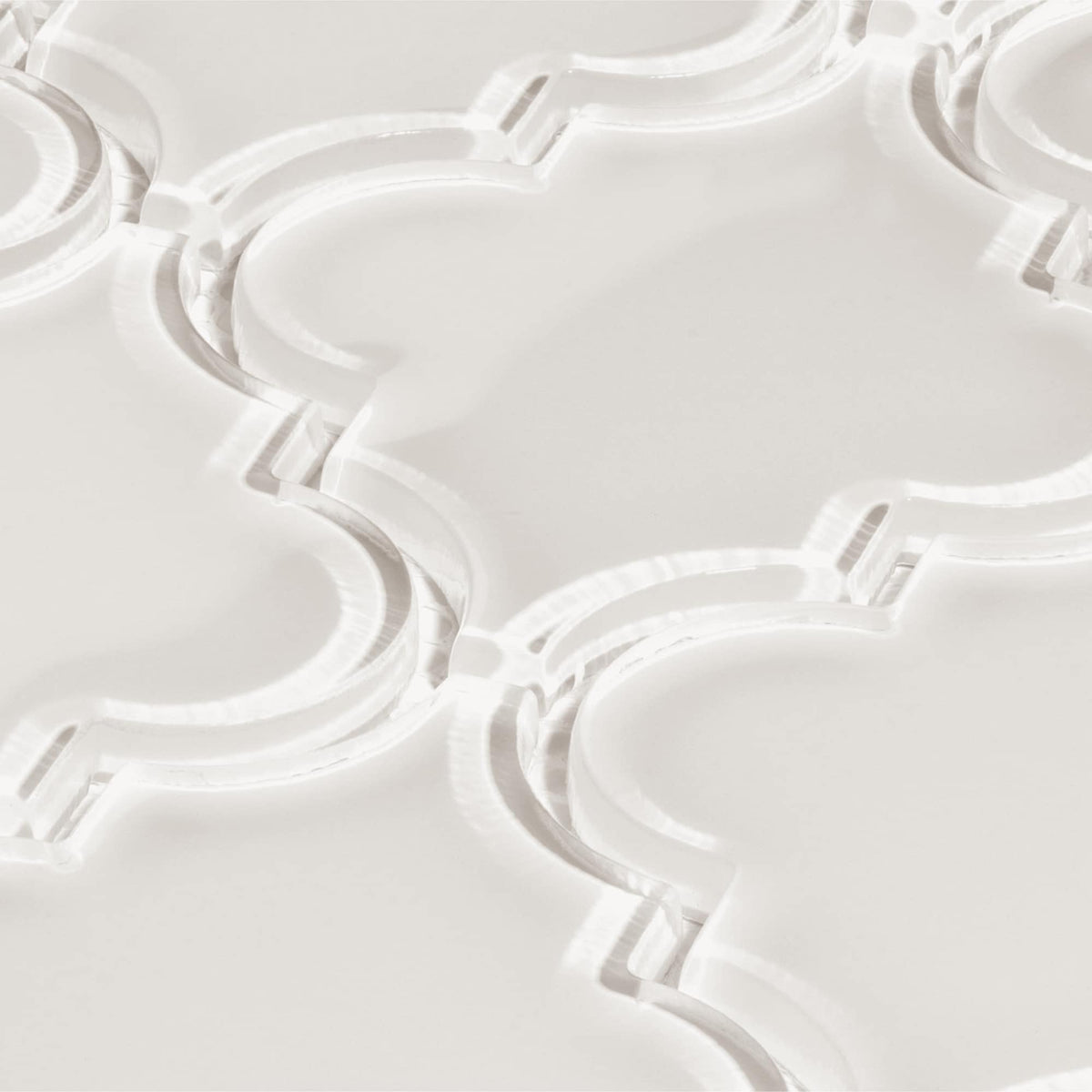 Giorbello (Sample) Glass Arabesque Tiles Alabaster 4-1/2-in x 4-1/2-in Glossy Glass Lantern Mosaic Wall Tile