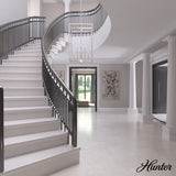 Hunter Squire Manor 8-Light Chrome Modern/Contemporary Square LED Medium Hanging Kitchen Island Light