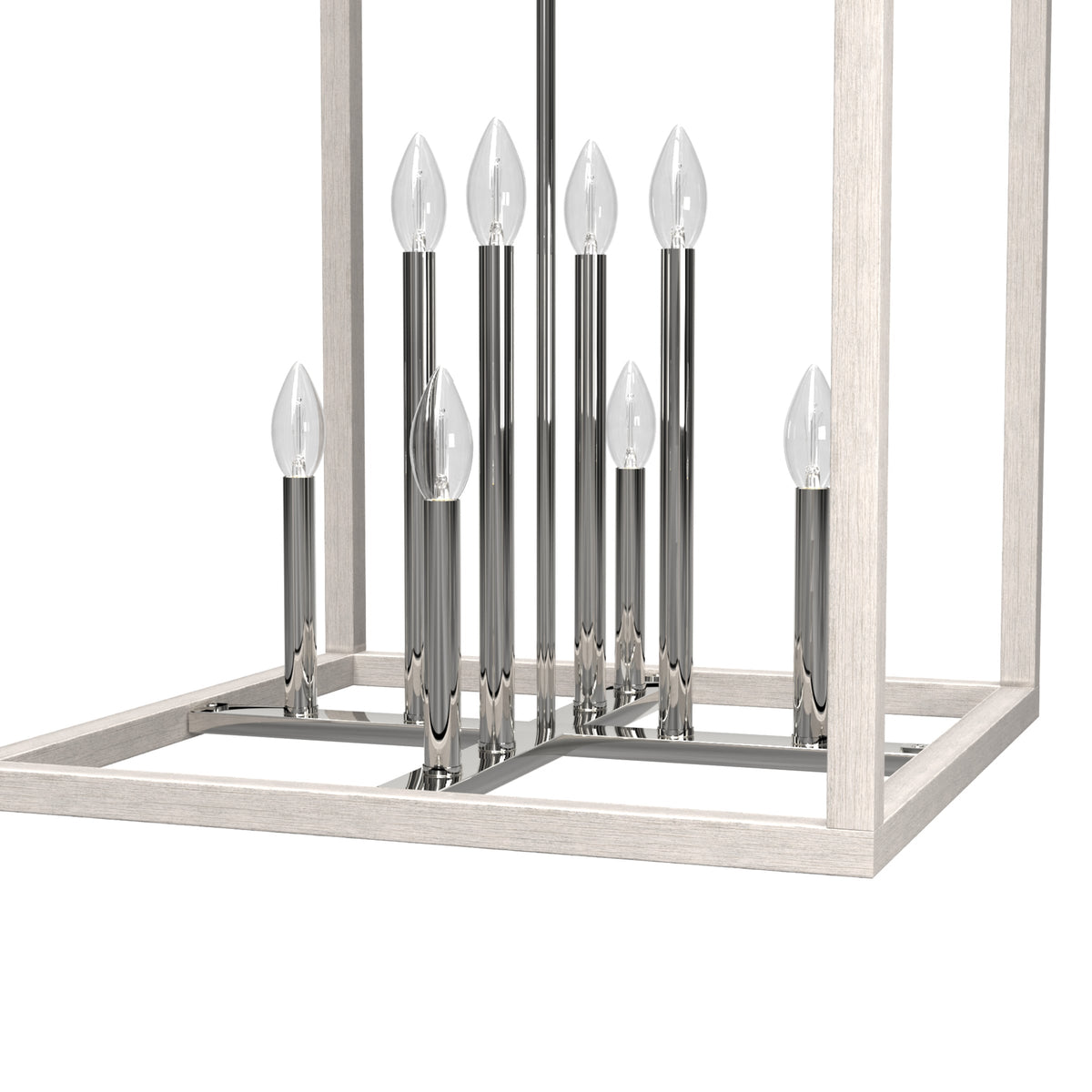 Hunter Squire Manor 8-Light Chrome Modern/Contemporary Square LED Medium Hanging Kitchen Island Light