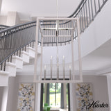 Hunter Squire Manor 8-Light Chrome Modern/Contemporary Square LED Medium Hanging Kitchen Island Light