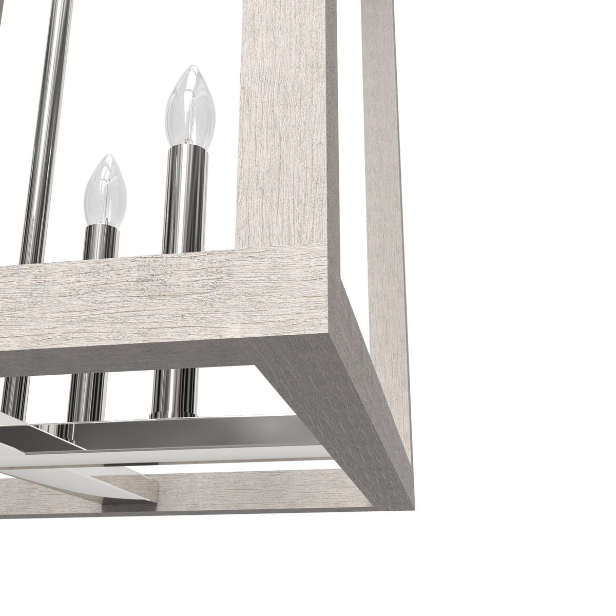 Hunter Squire Manor 4-Light Chrome Modern/Contemporary Square LED Medium Hanging Kitchen Island Light