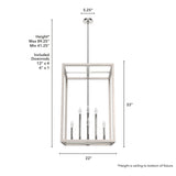 Hunter Squire Manor 8-Light Chrome Modern/Contemporary Square LED Medium Hanging Kitchen Island Light