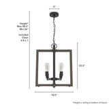 Hunter Woodburn 4-Light Noble Bronze Modern/Contemporary Square LED Medium Hanging Kitchen Island Light