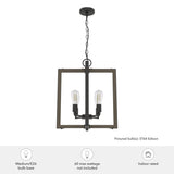 Hunter Woodburn 4-Light Noble Bronze Modern/Contemporary Square LED Medium Hanging Kitchen Island Light
