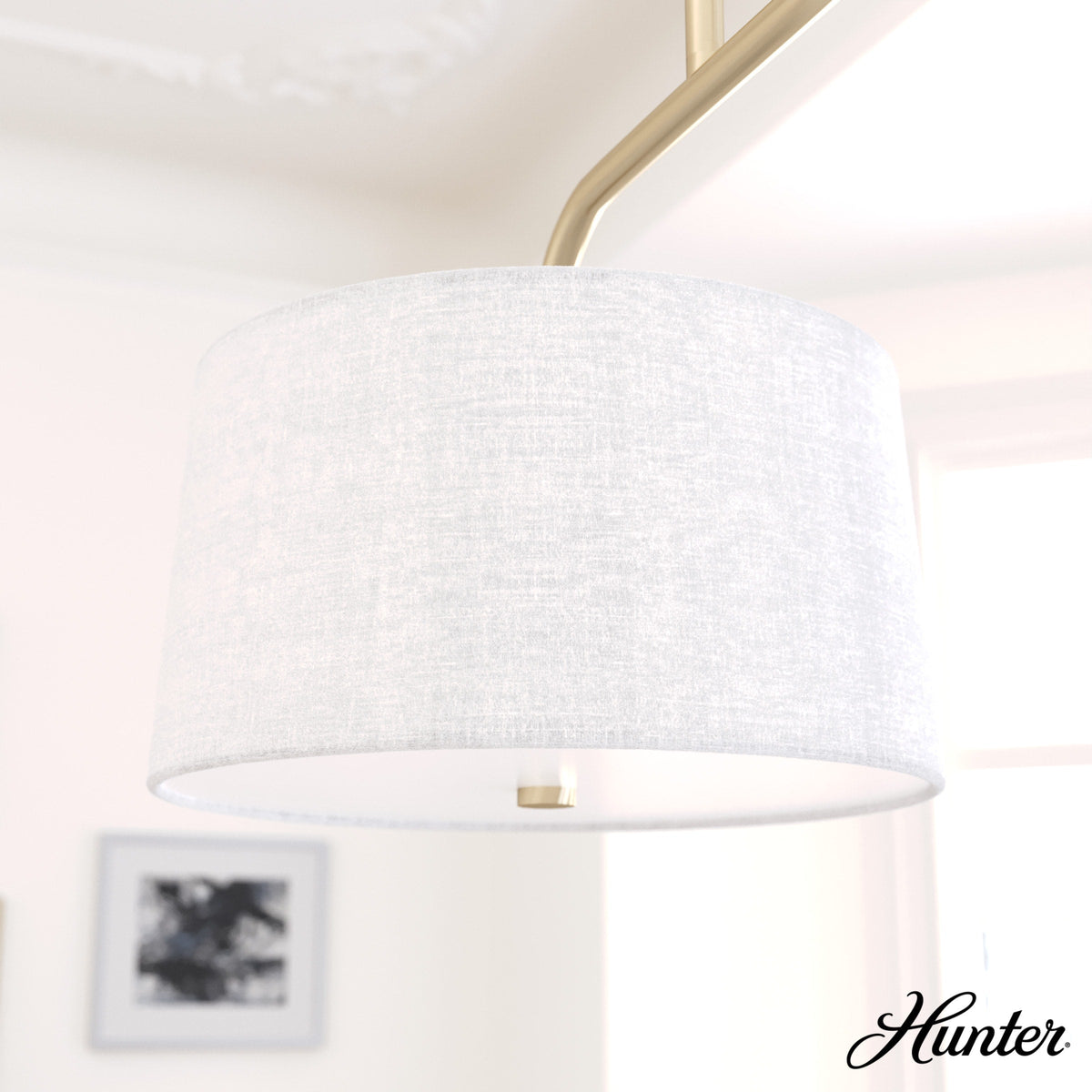 Hunter Cottage Hill 4-Light Alturas Gold Modern/Contemporary Drum LED Large Hanging Kitchen Island Light