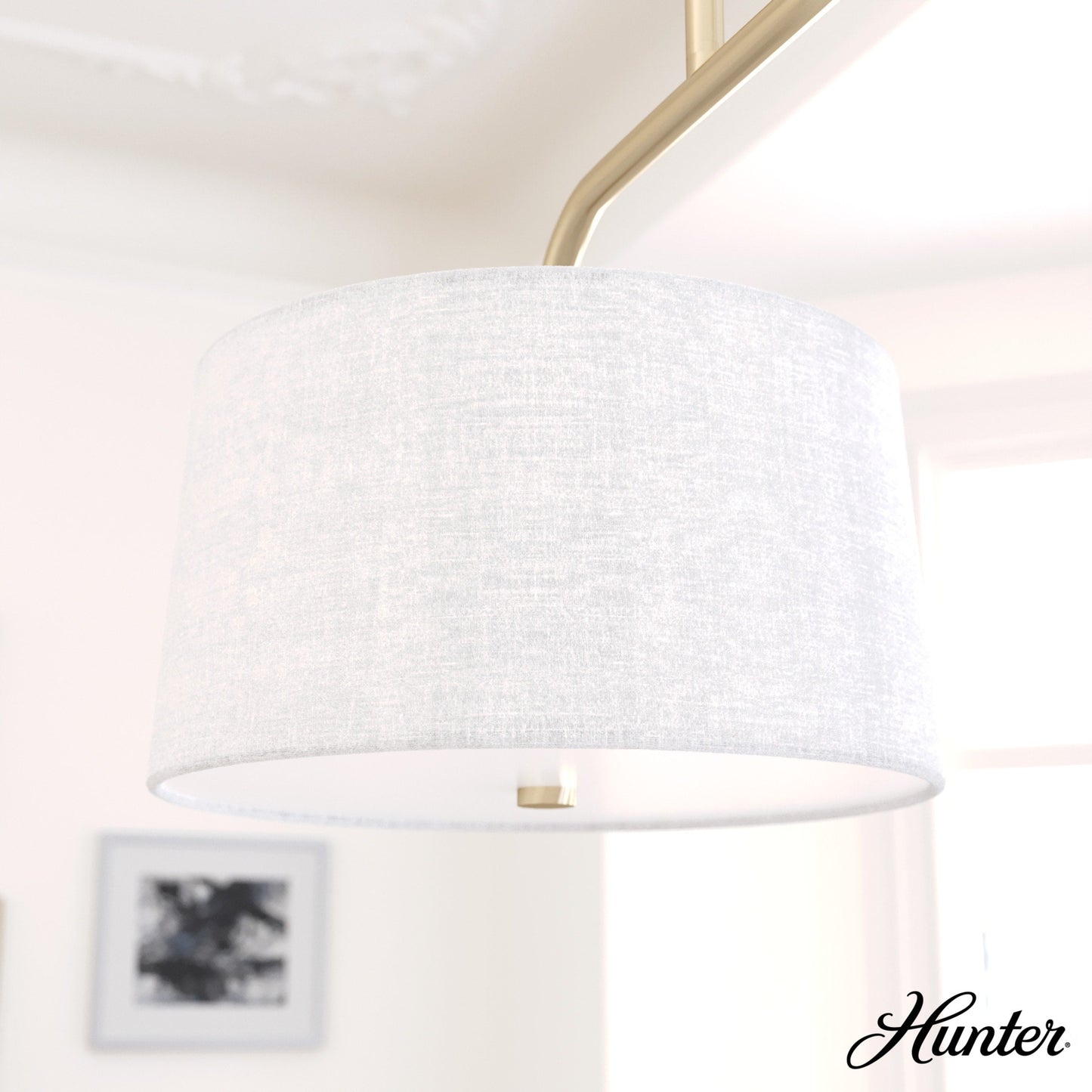 Hunter Cottage Hill 4-Light Alturas Gold Modern/Contemporary Drum LED Large Hanging Kitchen Island Light