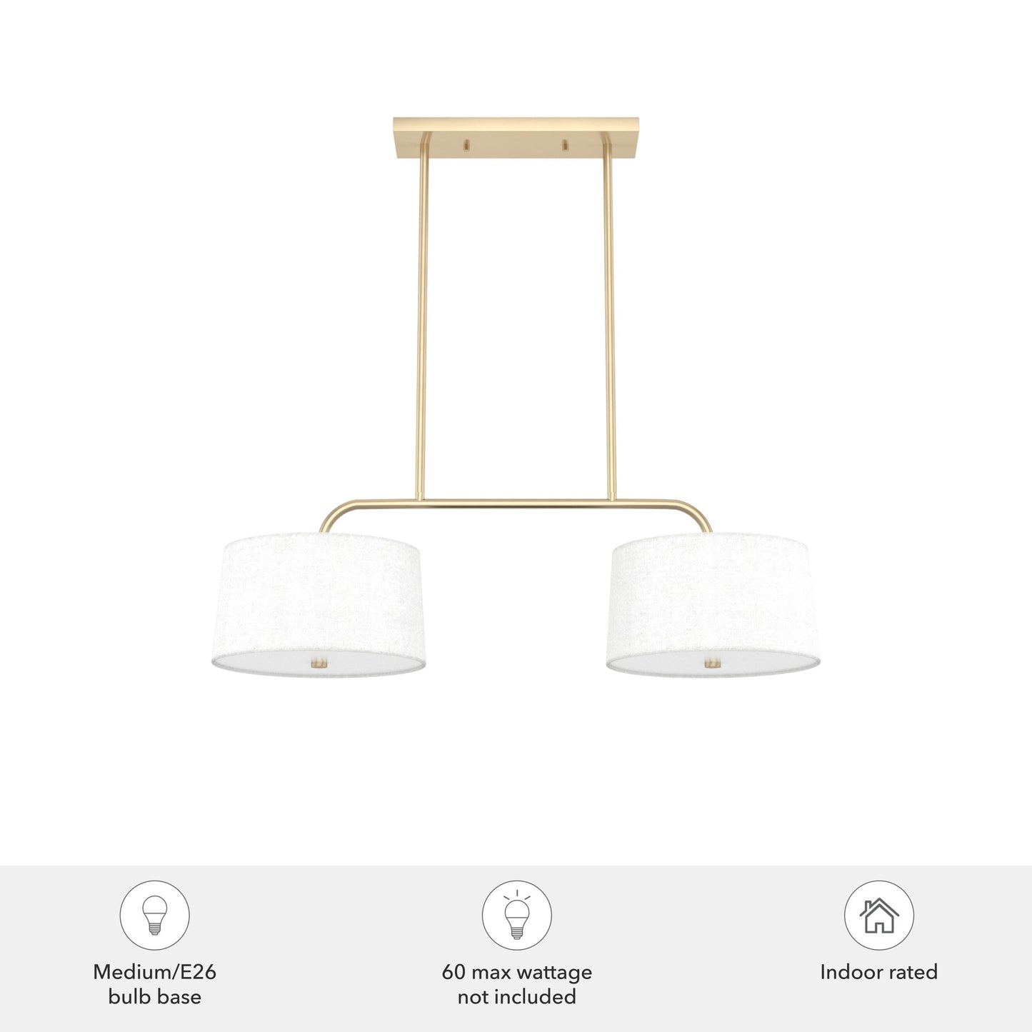 Hunter Cottage Hill 4-Light Alturas Gold Modern/Contemporary Drum LED Large Hanging Kitchen Island Light