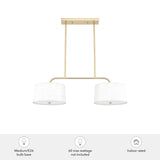 Hunter Cottage Hill 4-Light Alturas Gold Modern/Contemporary Drum LED Large Hanging Kitchen Island Light