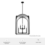 Hunter Dukestown 8-Light Natural Iron Transitional Lantern LED Large Hanging Kitchen Island Light