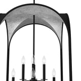 Hunter Dukestown 8-Light Natural Iron Transitional Lantern LED Large Hanging Kitchen Island Light