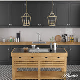 Hunter Laurel Ridge 4-Light Alturas Gold Transitional Lantern LED Medium Hanging Kitchen Island Light