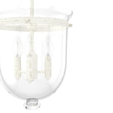 Hunter Belltown 3-Light Rustic White Transitional Clear Glass Urn LED Medium Hanging Pendant Light