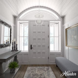 Hunter Belltown 4-Light Rustic White Transitional Clear Glass Urn LED Medium Hanging Pendant Light