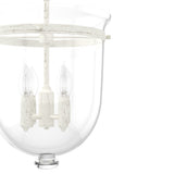 Hunter Belltown 4-Light Rustic White Transitional Clear Glass Urn LED Medium Hanging Pendant Light
