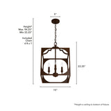 Hunter Highland Hill 4-Light Textured Rust Traditional Lantern LED Medium Hanging Pendant Light