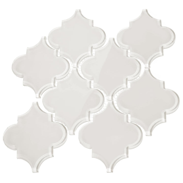 Giorbello Arabesque Mosaic Alabaster 4-in x 4-in Glossy Glass Wall Tile (7.89-sq. ft/ Carton)