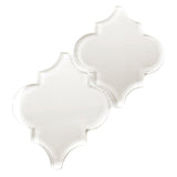 Giorbello (Sample) Glass Arabesque Tiles Alabaster 4-1/2-in x 4-1/2-in Glossy Glass Lantern Mosaic Wall Tile