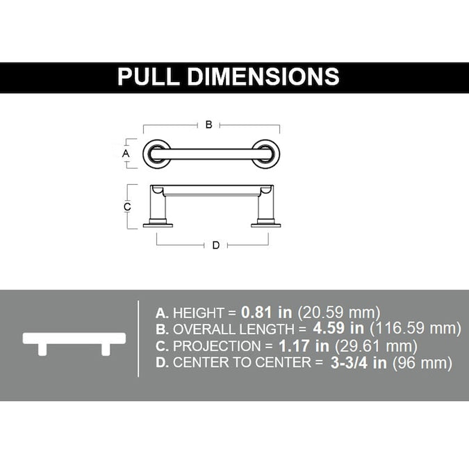 Origin 21 Hilo (96mm) Center to Center Rectangular Bar Drawer Pull