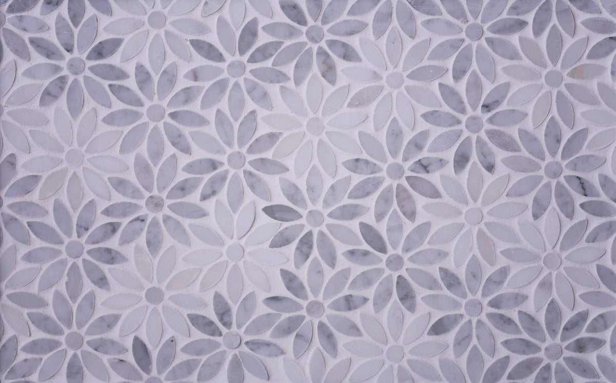 Apollo Tile (Sample) Floor and Wall Tile Gray and White 4-in x 4-in Polished Marble Mixed Pattern Patterned Floor and Wall Tile