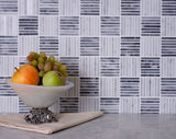 Apollo Tile (Sample) Floor and Wall Tile Gray and White 4-in x 4-in Polished Marble Linear Patterned Floor and Wall Tile