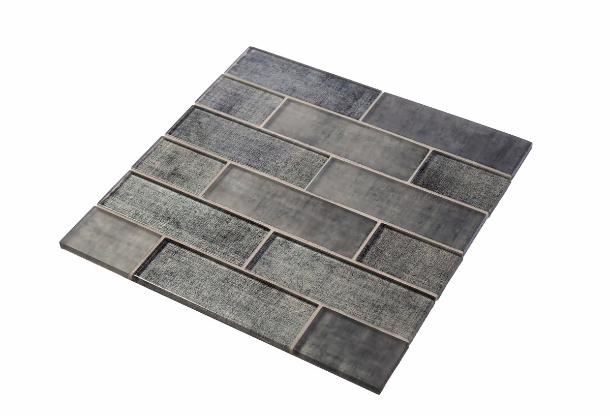 Apollo Tile (Sample) Wall Light Gray 4-in x 4-in Glossy Glass Brick Patterned Wall Tile