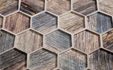 Apollo Tile Brown, Blue 12-in x 12-in Glossy Glass Honeycomb Wood Look Wall Tile (4.83-sq. ft/ Carton)