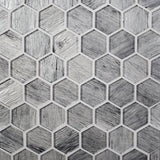 Apollo Tile (Sample) Wall Gray 4-in x 4-in Glossy Glass Honeycomb Patterned Wall Tile