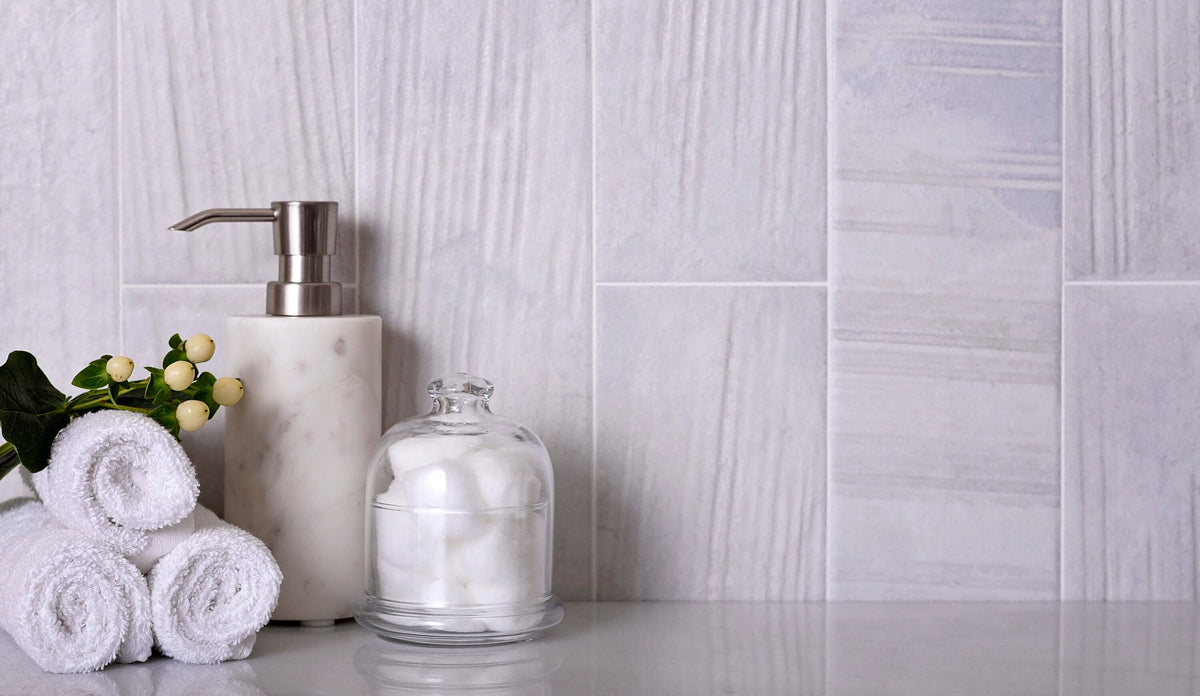 Apollo Tile (Sample) White 4-in x 12-in Natural Porcelain Stone Look Wall Tile
