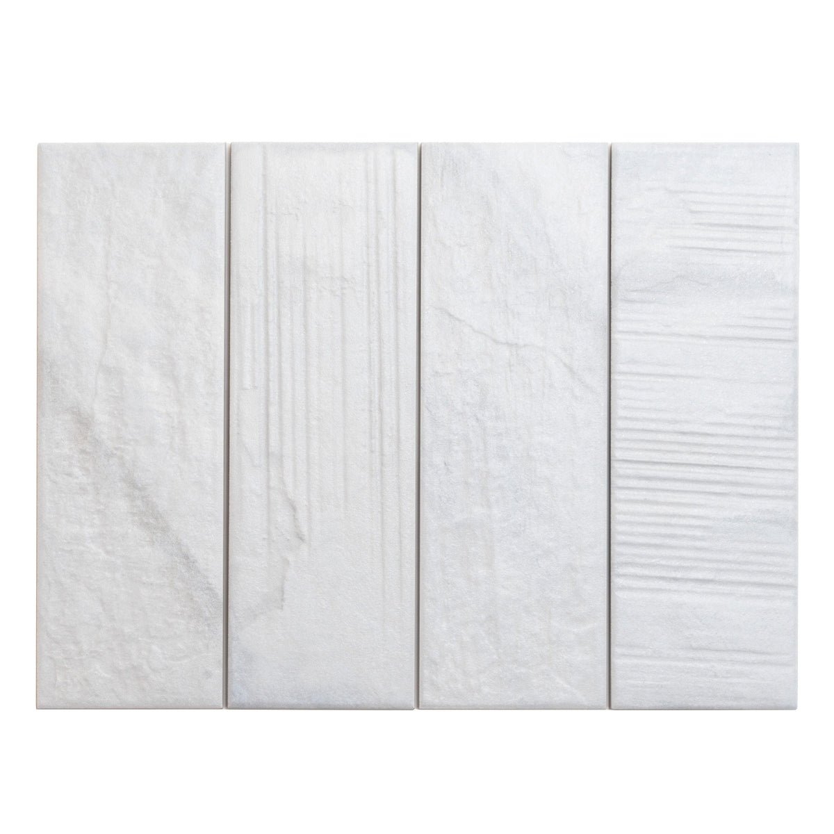 Apollo Tile (Sample) White 4-in x 12-in Natural Porcelain Stone Look Wall Tile