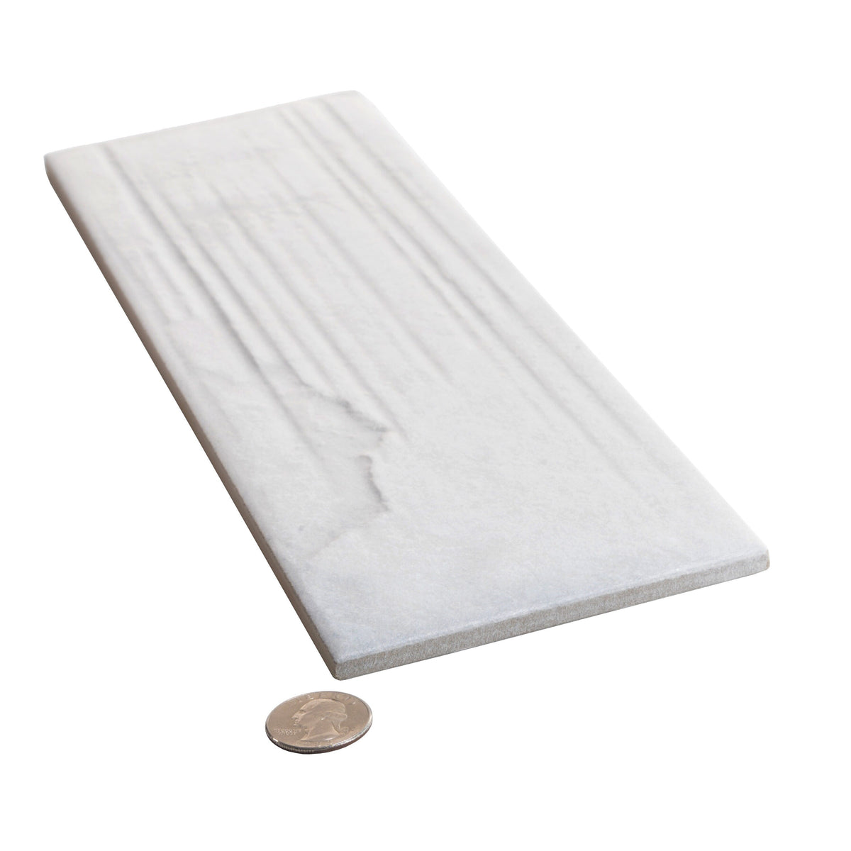 Apollo Tile (Sample) White 4-in x 12-in Natural Porcelain Stone Look Wall Tile