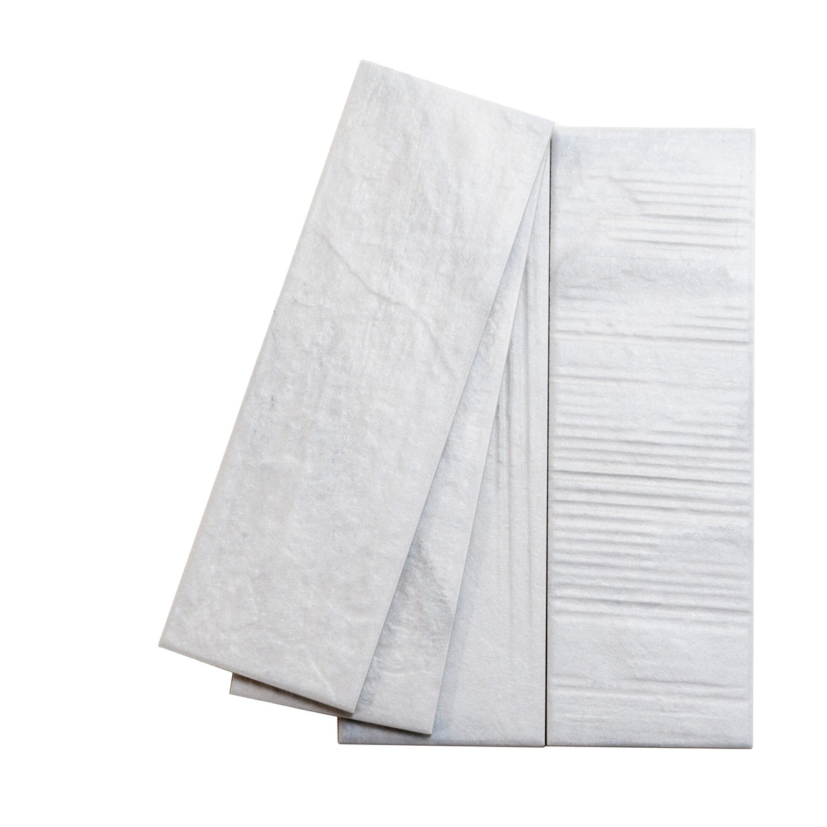Apollo Tile (Sample) White 4-in x 12-in Natural Porcelain Stone Look Wall Tile
