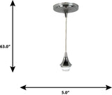 Portfolio Chrome Transitional Teardrop Pendant Light, Adjustable up to 63 in, E26 Base