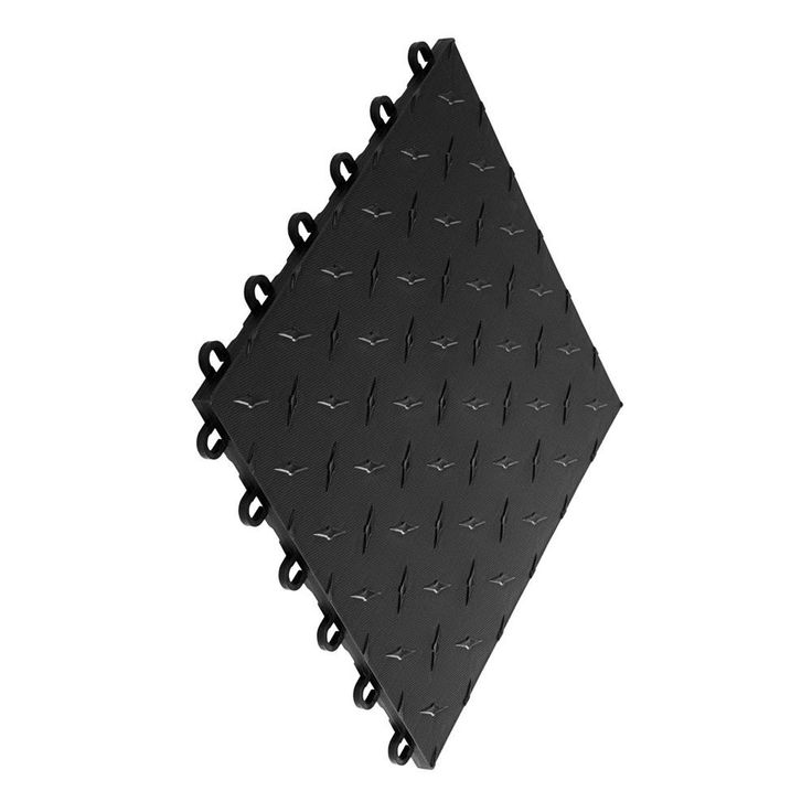 Swisstrax 12 in. W x 12 in. L Jet Black Diamondtrax Home Modular Polypropylene Flooring (50-Tile/Pack) (50 sq. ft.)