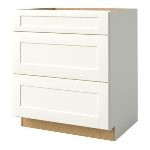 allen + roth Aveley 30-in W x 34.5-in H x 24-in D Linen Maple Drawer Base Semi-Custom Cabinet
