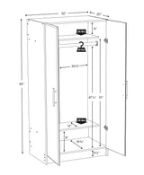 Prepac Elite 32-in W x 65-in H Wood Composite Espresso Freestanding Utility Storage Cabinet