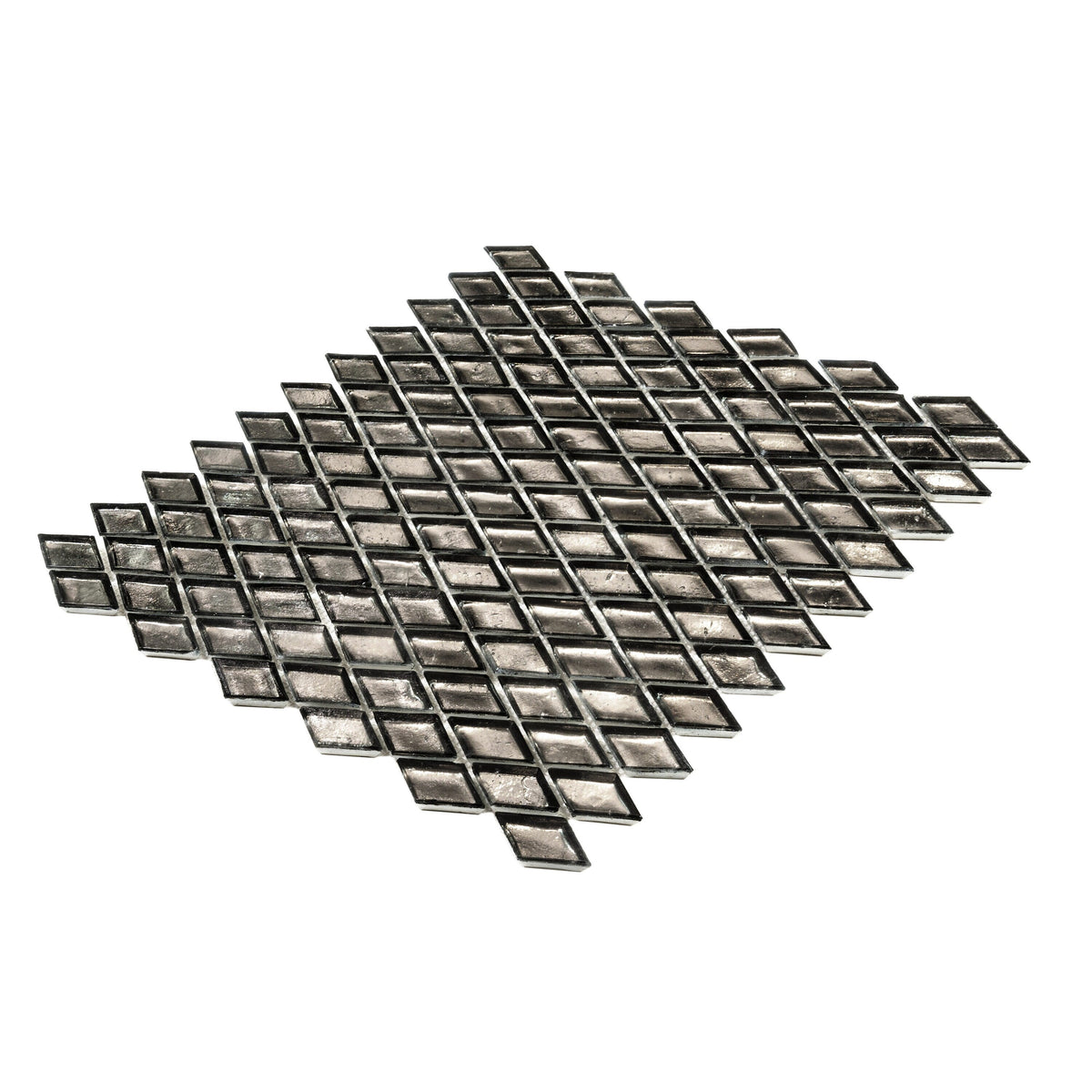 Apollo Tile Majeste Gray 11-in x 11-in Honed Glass Diamond Patterned Wall Tile (8.55-sq. ft/ Carton)