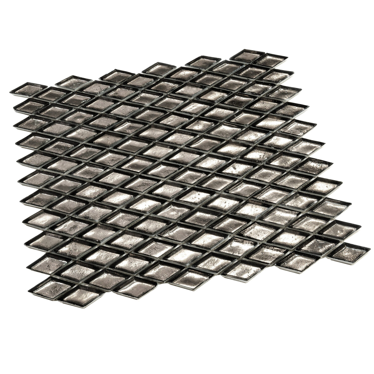 Apollo Tile Majeste Gray 11-in x 11-in Honed Glass Diamond Patterned Wall Tile (8.55-sq. ft/ Carton)