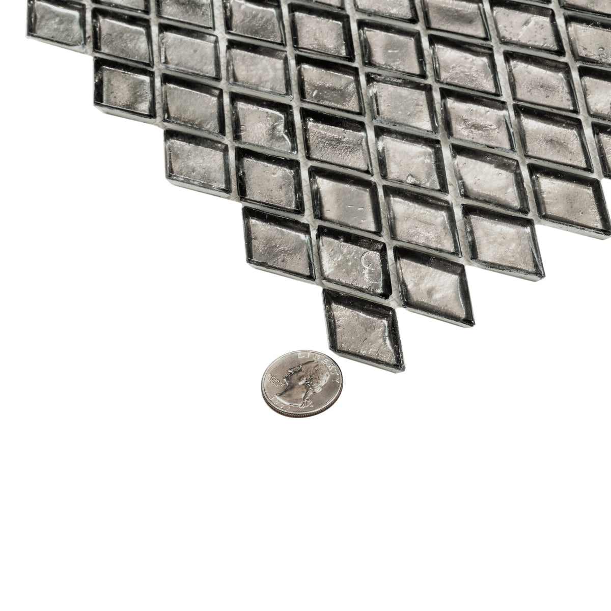 Apollo Tile (Sample) Majeste Gray 4-in x 4-in Honed Glass Diamond Patterned Floor and Wall Tile