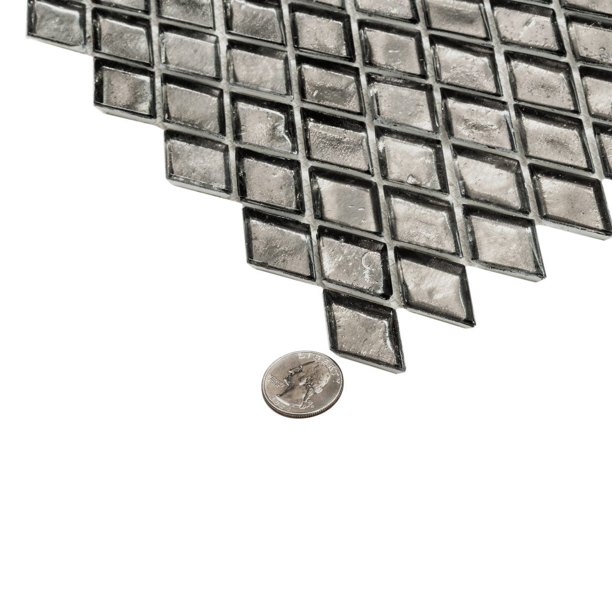 Apollo Tile Majeste Gray 11-in x 11-in Honed Glass Diamond Patterned Wall Tile (8.55-sq. ft/ Carton)