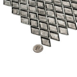Apollo Tile Majeste Gray 11-in x 11-in Honed Glass Diamond Patterned Wall Tile (8.55-sq. ft/ Carton)