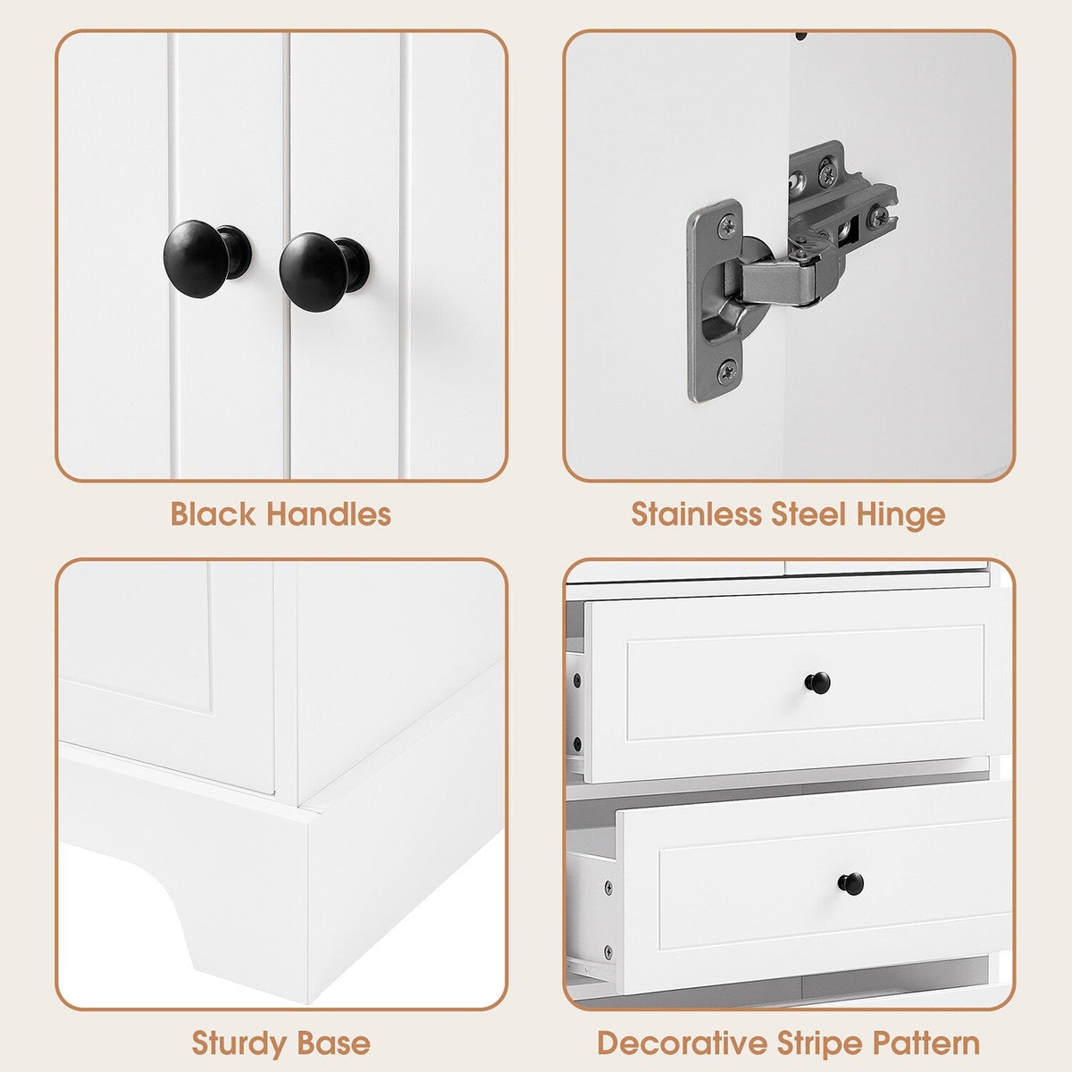 GZMR 23.6-in W x 68.1-in H Mdf White Freestanding Utility Storage Cabinet