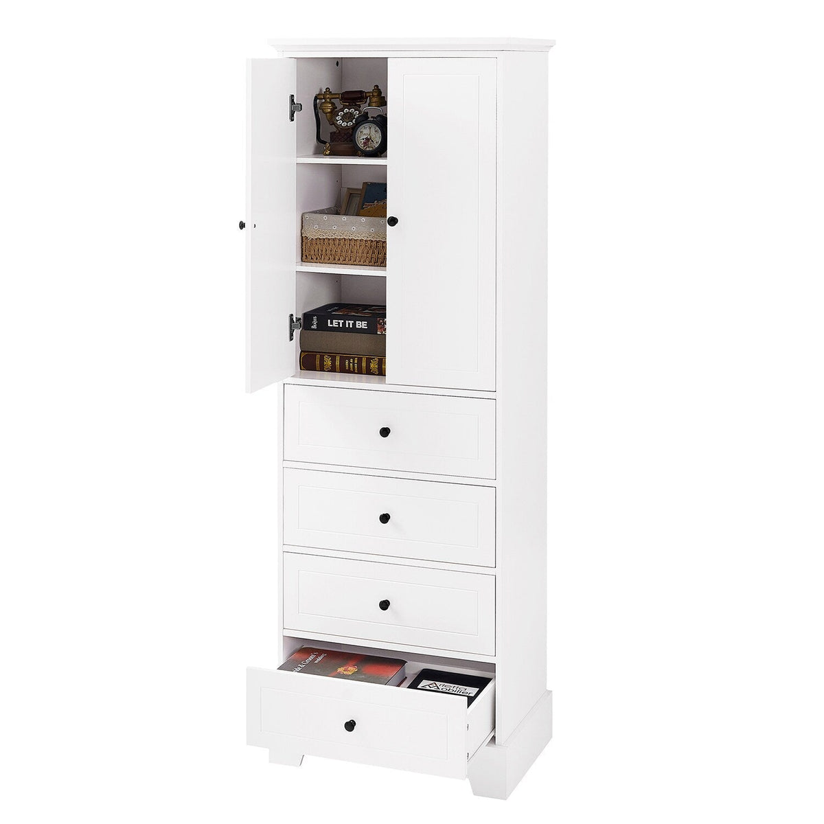 GZMR 23.6-in W x 68.1-in H Mdf White Freestanding Utility Storage Cabinet