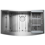 Handcrafted All-in-One Farmhouse Apron Front Stainless Steel 30 in. x 20 in. x 9 in. Single Bowl Kitchen Sink