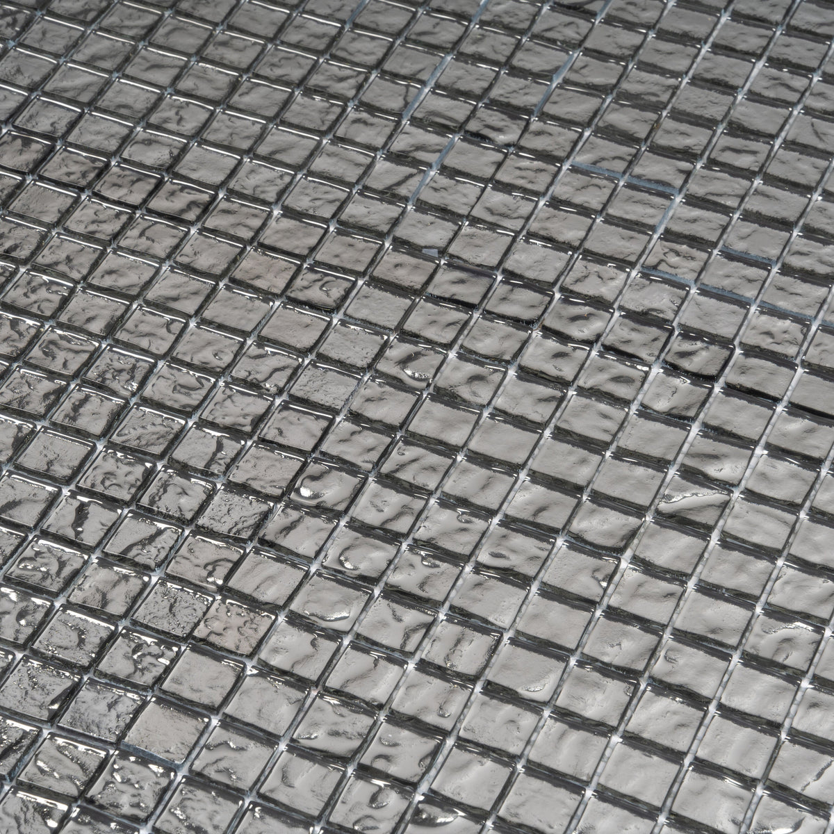 Apollo Tile (Sample) Elaina Silver 12-in x 12-in Polished Glass Uniform Squares Patterned Floor and Wall Tile