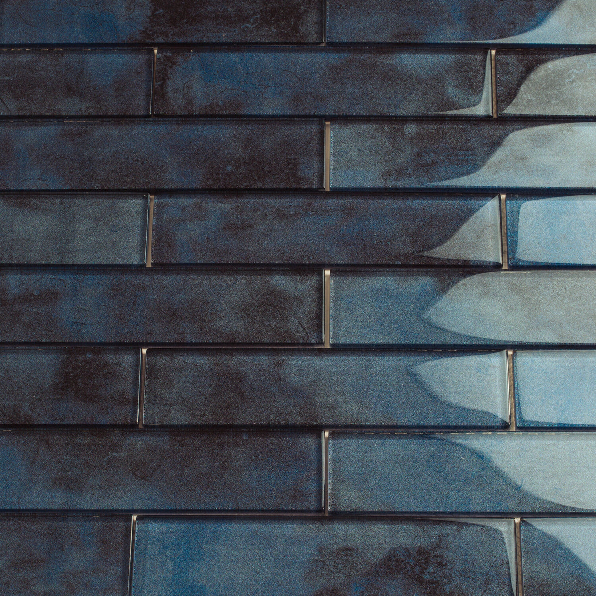 Apollo Tile Cosmos Stone Blue 12-in x 12-in Glossy Glass Brick Look Floor and Wall Tile (4.83-sq. ft/ Carton)