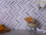 Apollo Tile (Sample) Zebra White, Gray 11-in x 11-in Polished Marble Herringbone Patterned Floor and Wall Tile