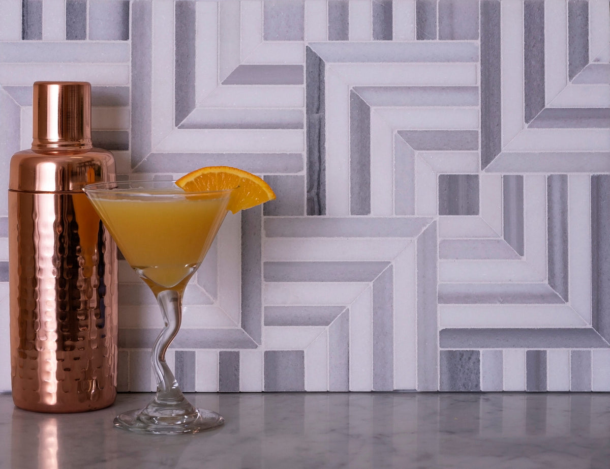 Apollo Tile Zebra Fossil Gray 10-in x 10-in Polished Composite Patterned Floor and Wall Tile (3.47-sq. ft/ Carton)