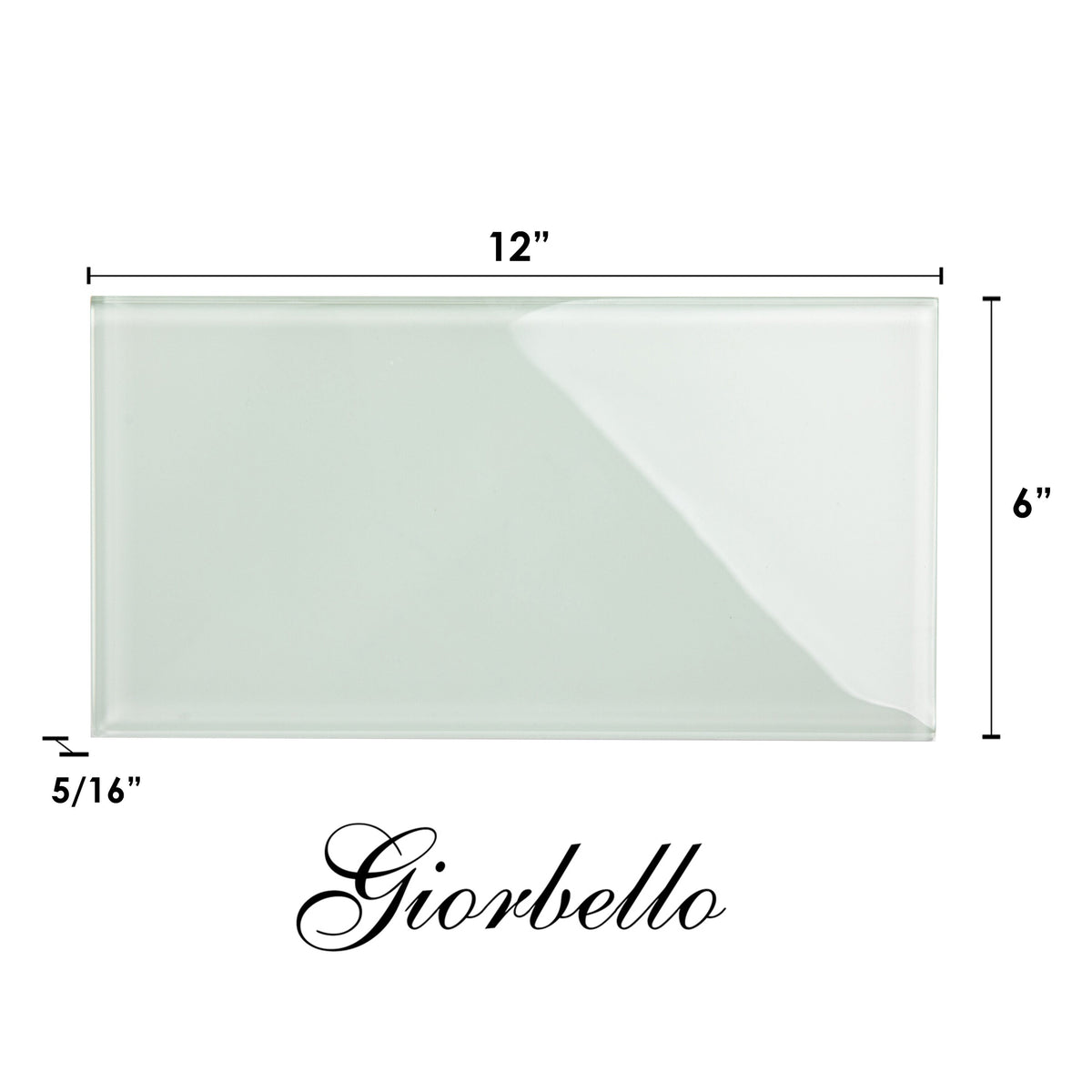 Giorbello Classic Premium Winter Sage 6-in x 12-in Glossy Glass Subway Wall Tile (5-sq. ft/ Carton)