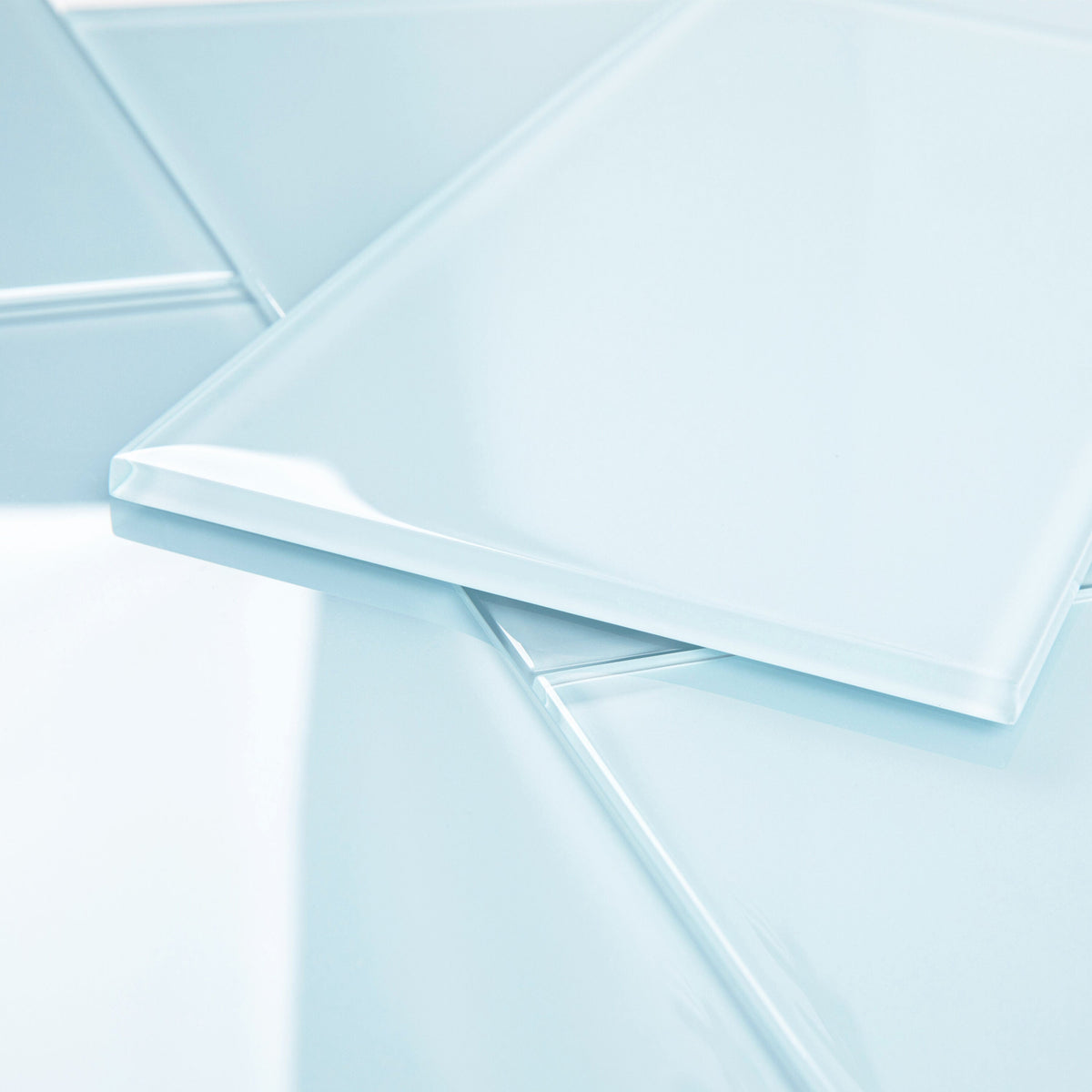 Giorbello Classic Premium Morning Sky Blue 6-in x 12-in Glossy Glass Subway Wall Tile (5-sq. ft/ Carton)