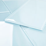 Giorbello Classic Premium Morning Sky Blue 6-in x 12-in Glossy Glass Subway Wall Tile (5-sq. ft/ Carton)